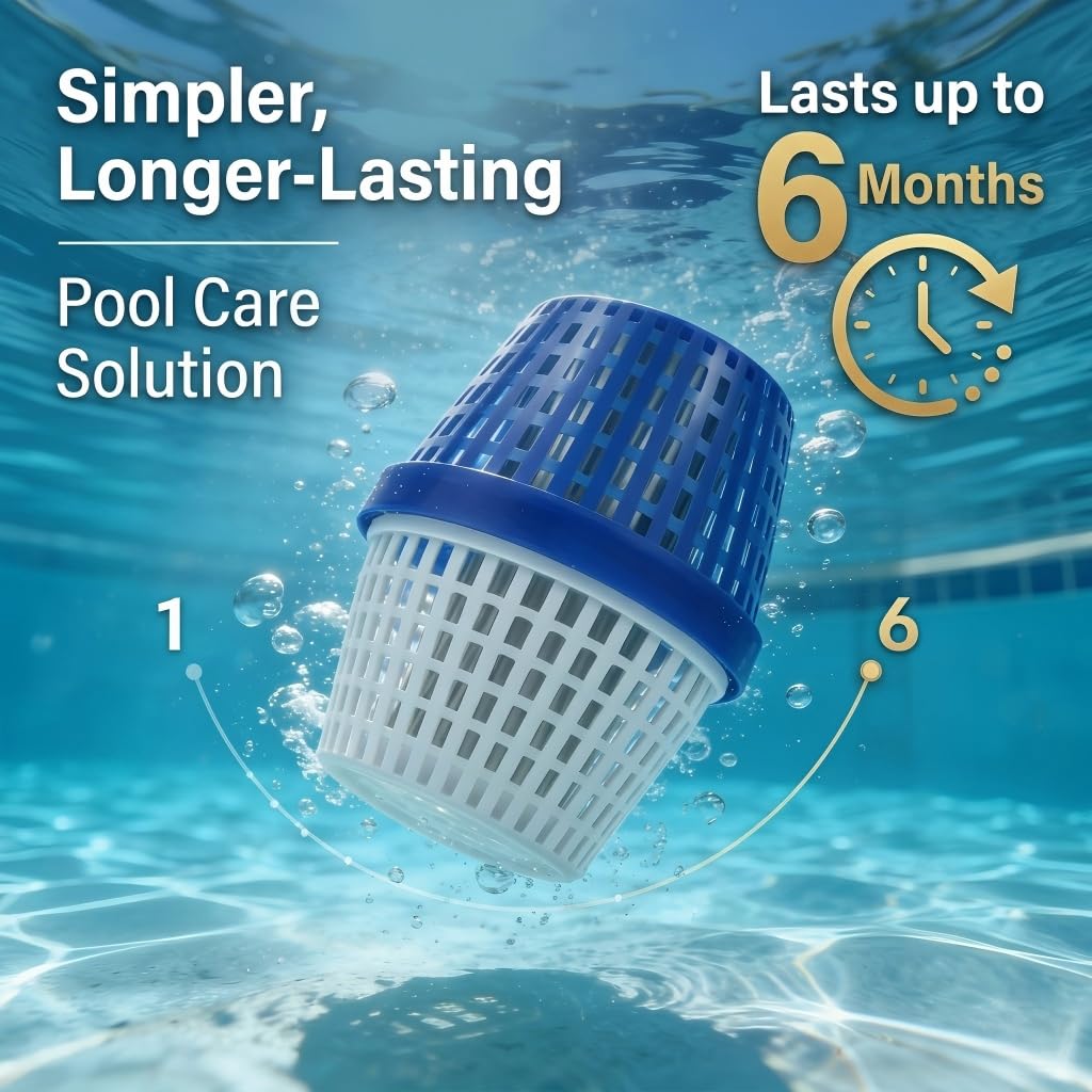 Glorence pool unit reveals crystal-clear water after filtration, highlighting improved clarity.