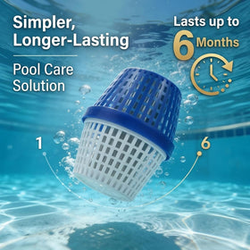 Glorence pool unit reveals crystal-clear water after filtration, highlighting improved clarity.