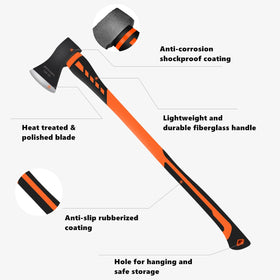 Glorousamc chopping axe 36-inch handle view for extended reach.