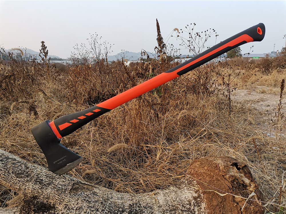 Glorousamc chopping axe kindling-splitting scene for quick fire prep.