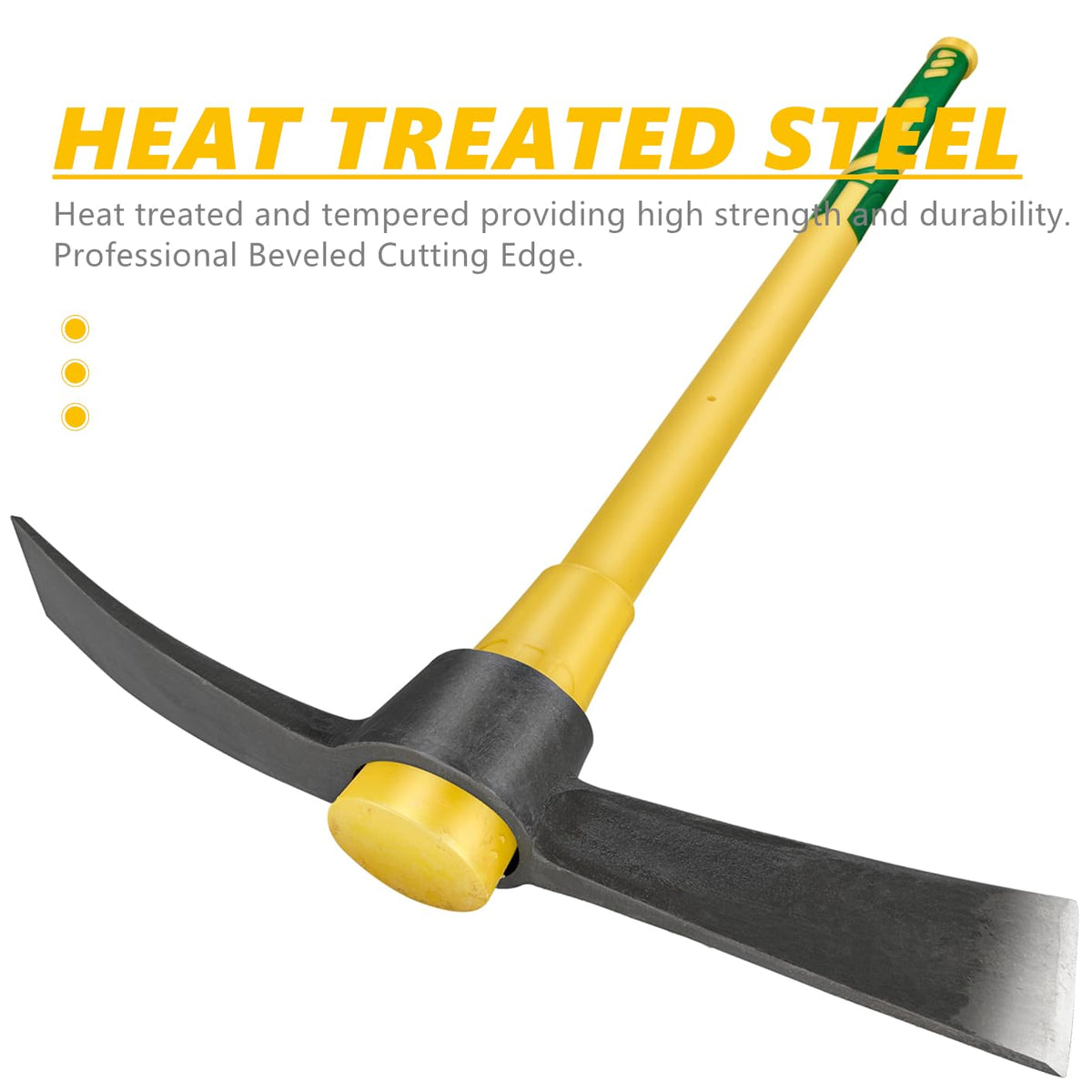 Glorousamc Cutter Mattock heat-treated blades close-up showing durability