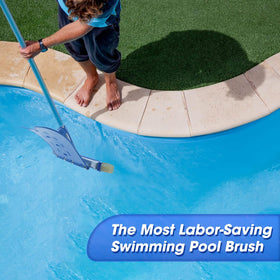 Glosaie pool brush used on concrete, tile, and fiberglass surfaces.