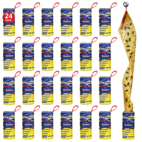 Glovv 24 pack fly trap strips for indoor and outdoor use catch fruit flies