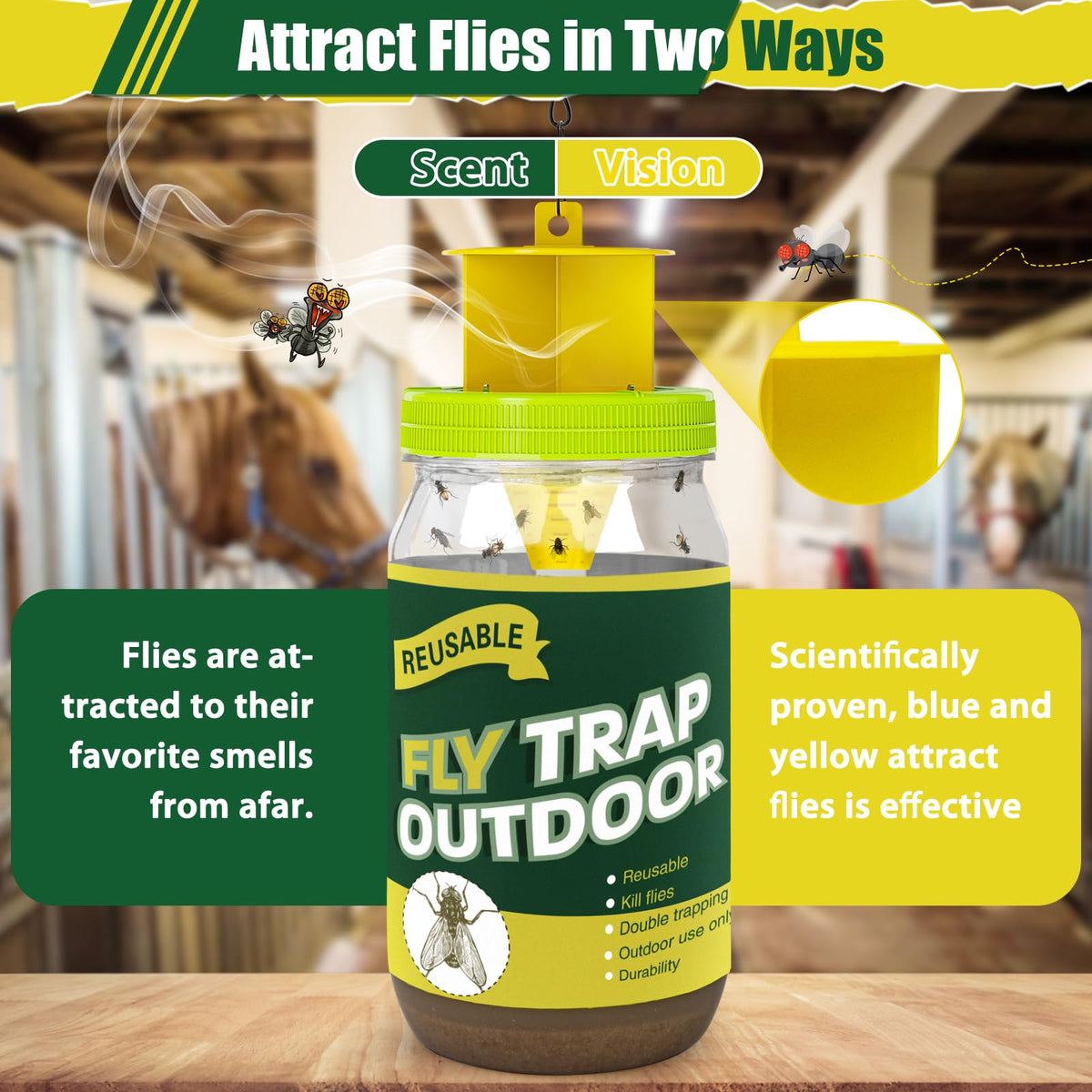 Glovv six natural bait refills provide long-lasting outdoor fly attraction