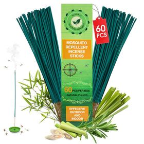 Glovv citronella mosquito incense for outdoor patio, 60pcs, natural repellent for outdoor gatherings.