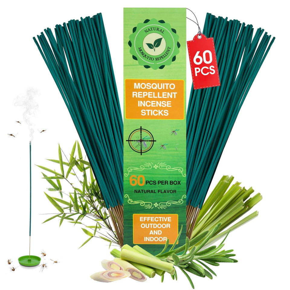 Glovv citronella mosquito incense for outdoor patio, 60pcs, natural repellent for outdoor gatherings.
