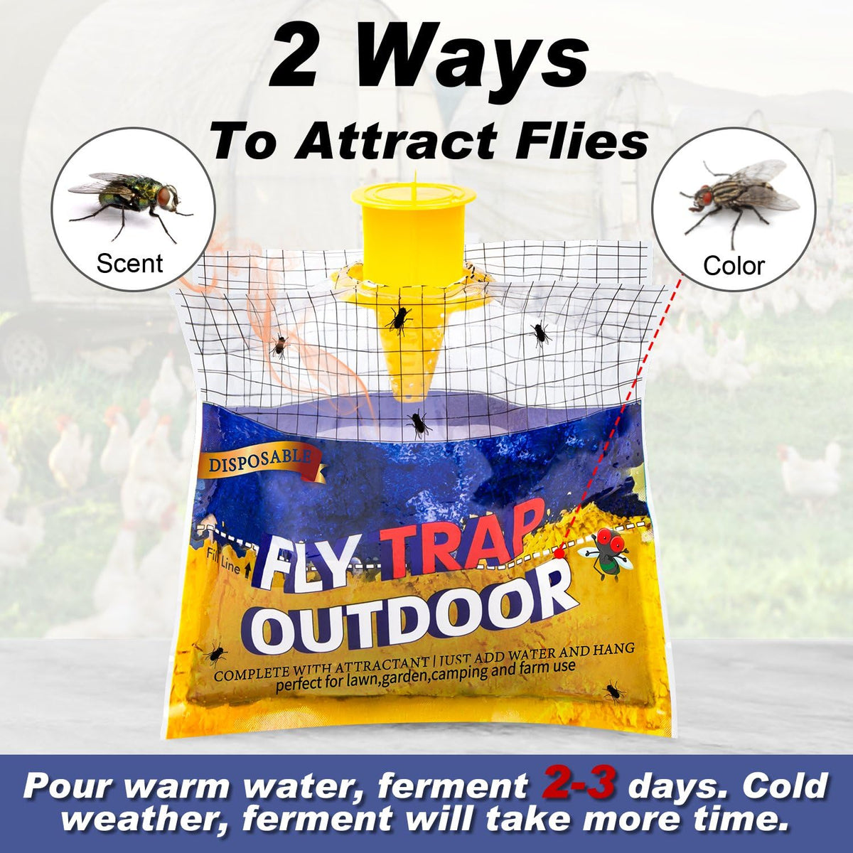 Glovv 8-pack bait refill is shown for sustained outdoor insect attraction.
