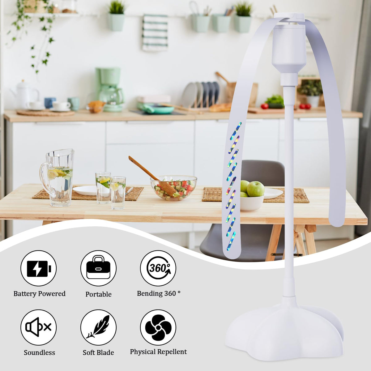 Glovv fly fan USB-powered portable design for easy setup on tables.