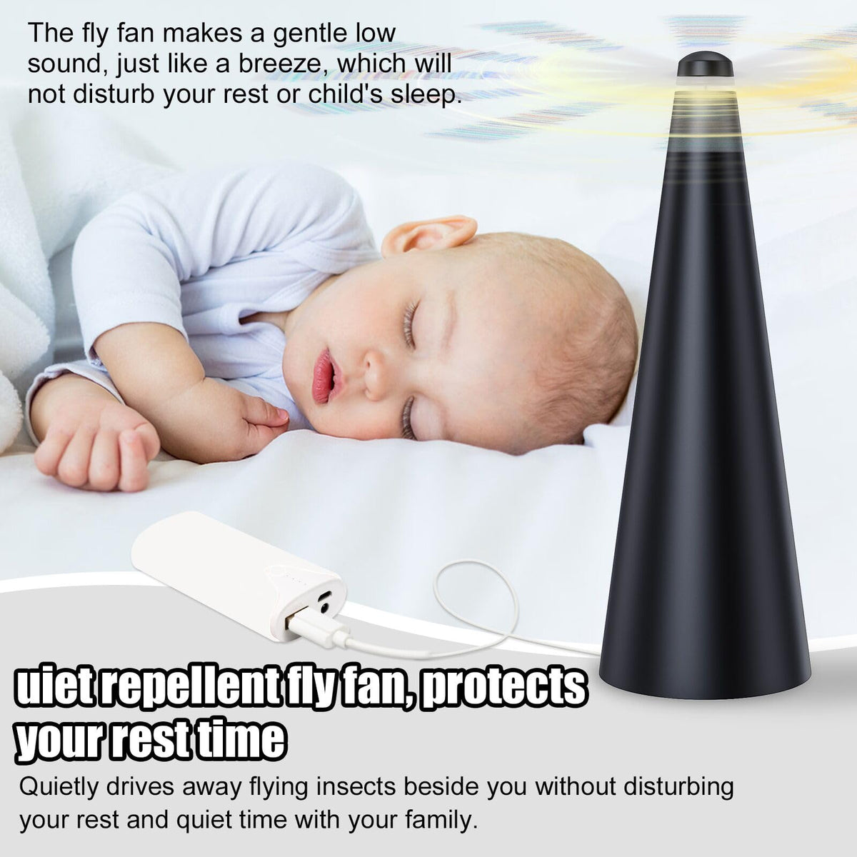 Glovv Fly Fans reflective strips improve visibility on blades.
