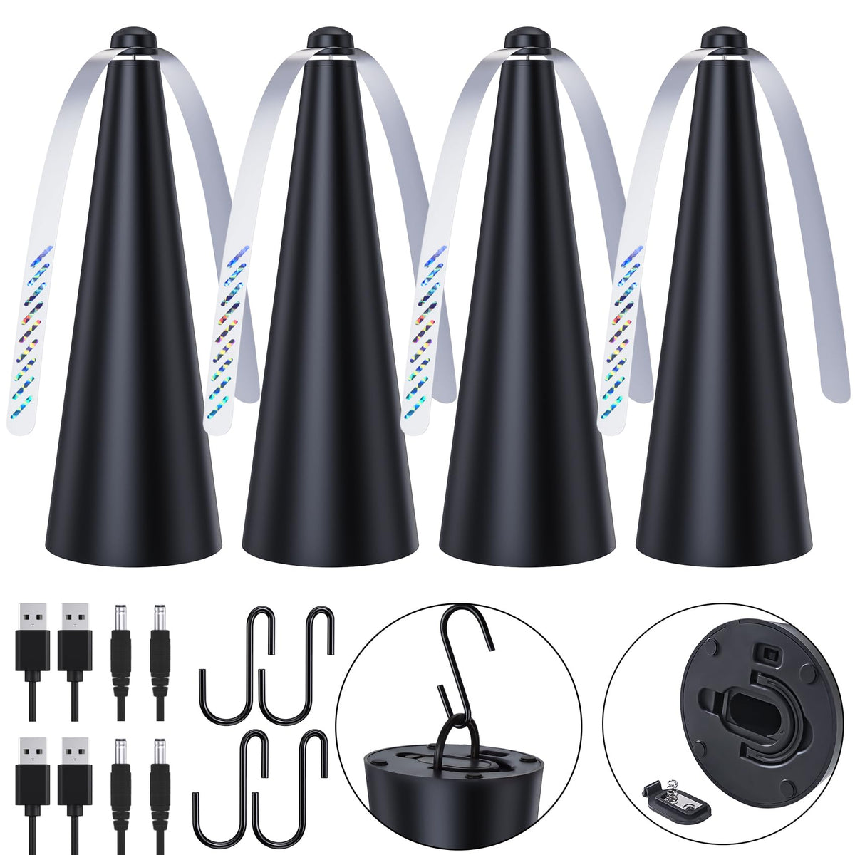 Glovv Fly Fans table-top assembly keeps flies away during meals.