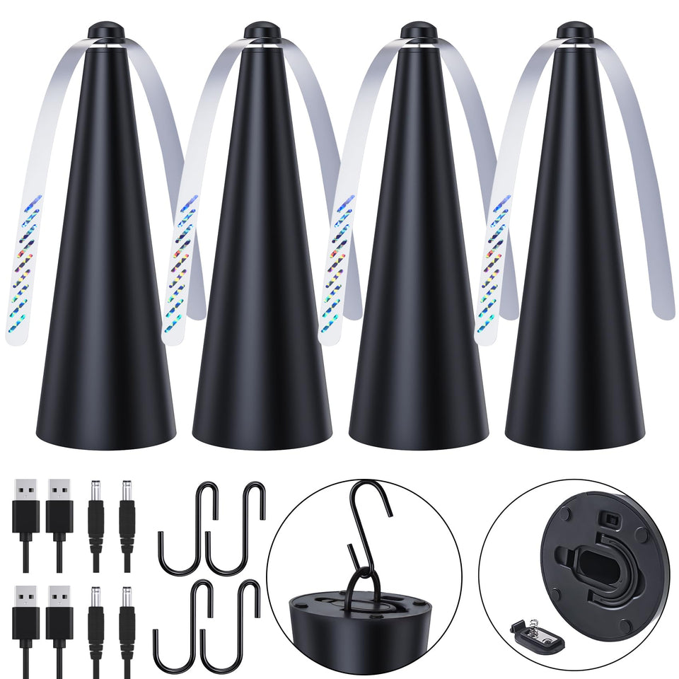 Glovv Fly Fans table-top assembly keeps flies away during meals.