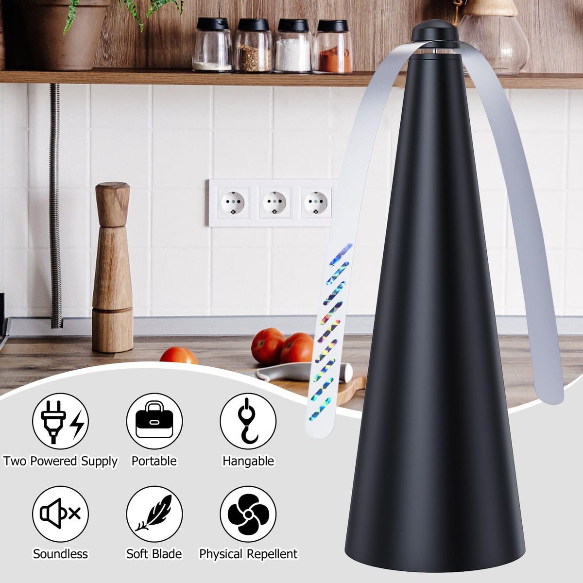 Glovv Fly Fans USB-powered operation for portable outdoor dining.
