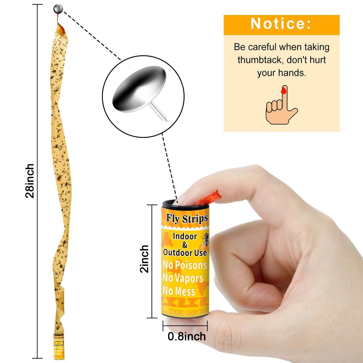 Glovv fly strips waterproof and durable for year-round placement.