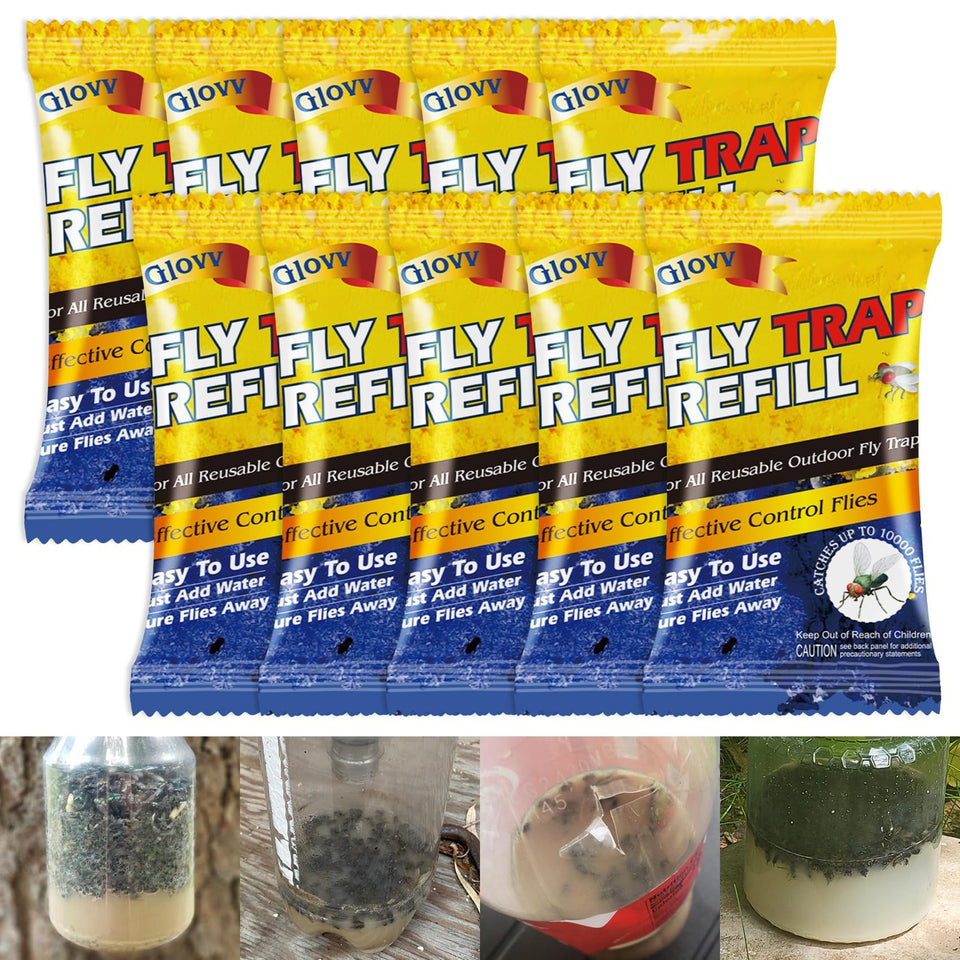 Glovv fly trap bait refill 30g packet for outdoor use attracts and traps flies.