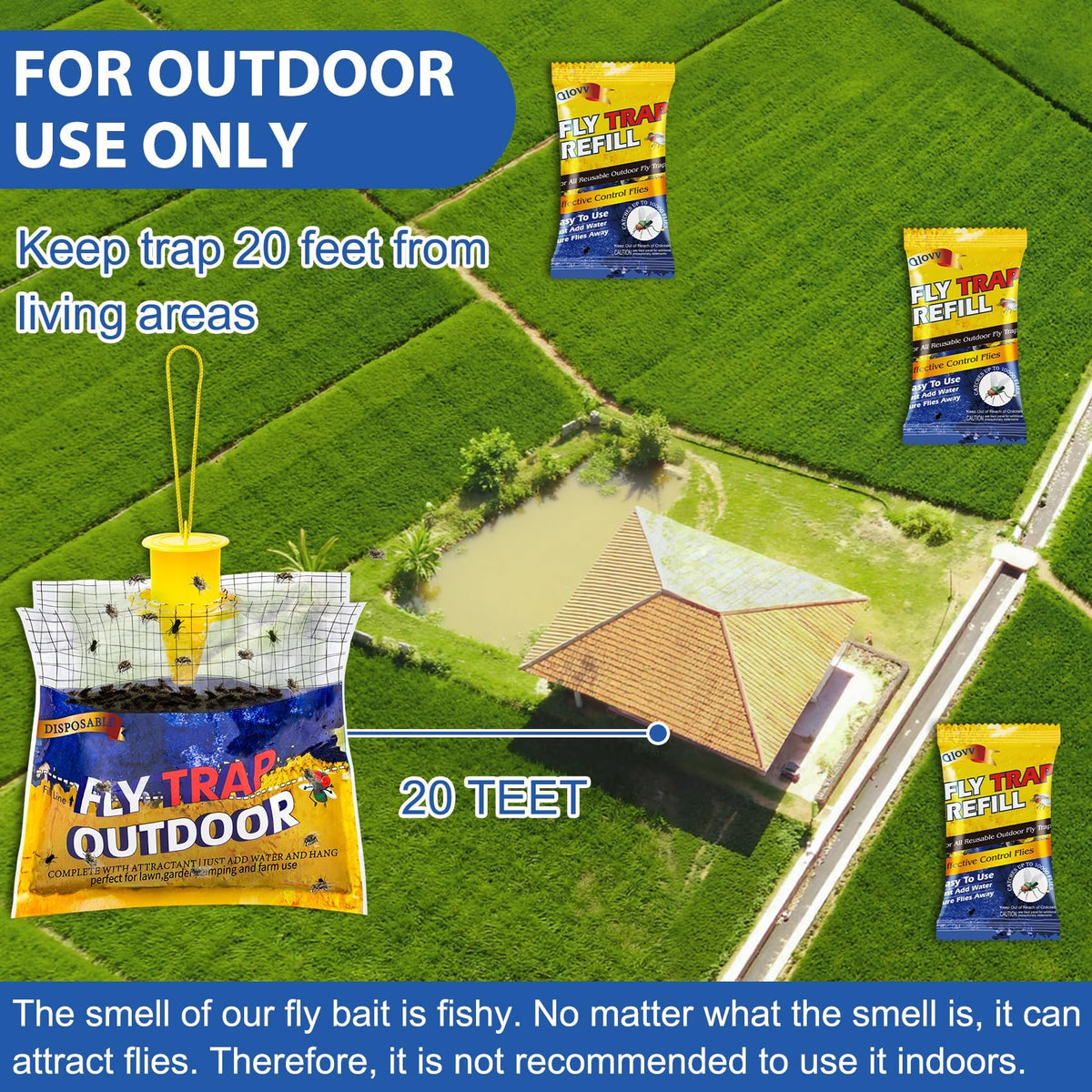 Glovv bait refills help capture flies inside the trap efficiently.