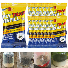 Glovv fly trap bait refills packets ready for quick outdoor setup.