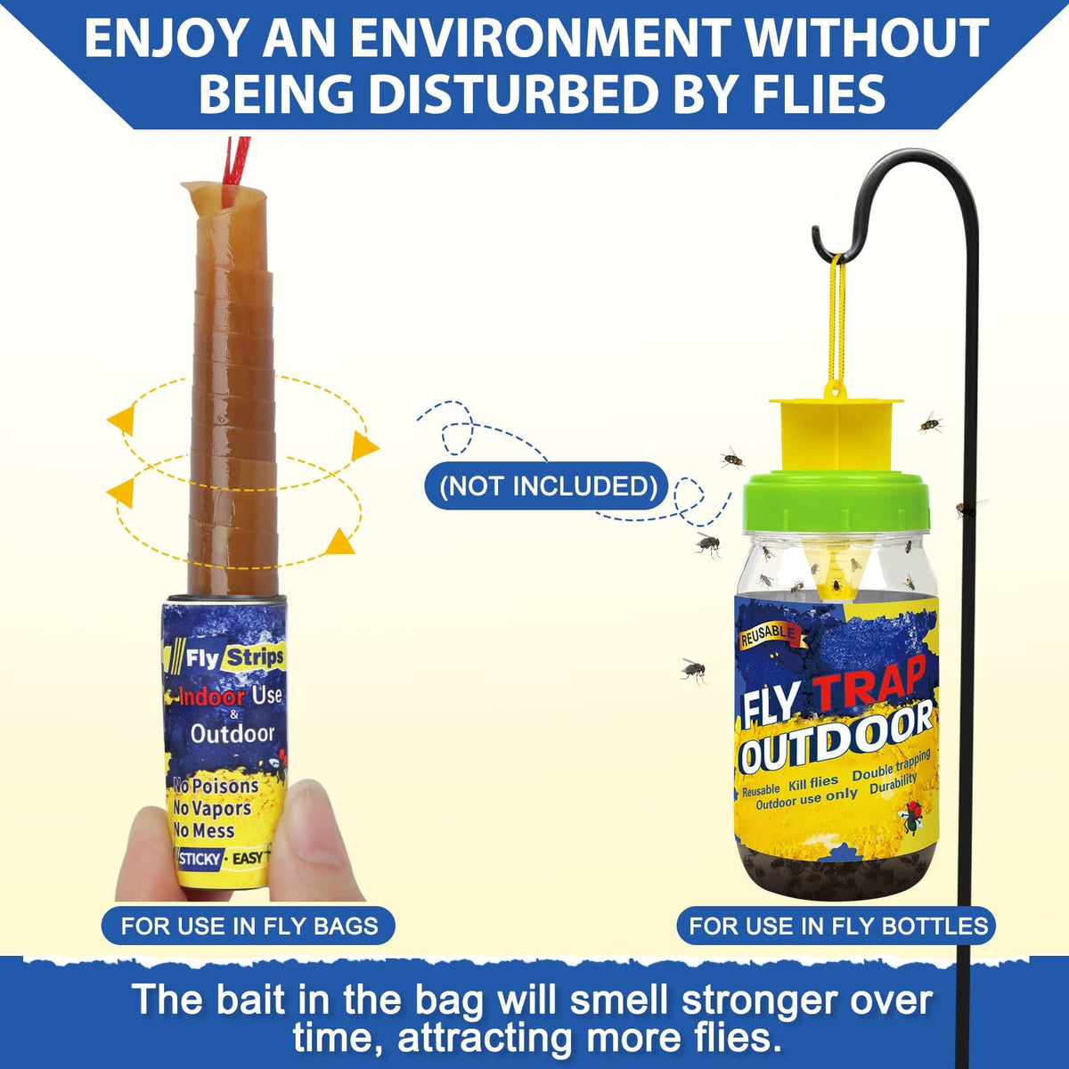 Glovv fly trap bait refills dissolve in water for rapid attraction.