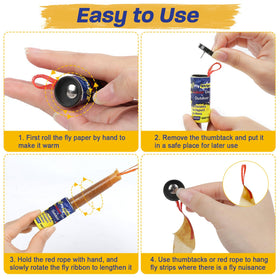 Glovv fly trap strip installation pins simplify mounting anywhere.