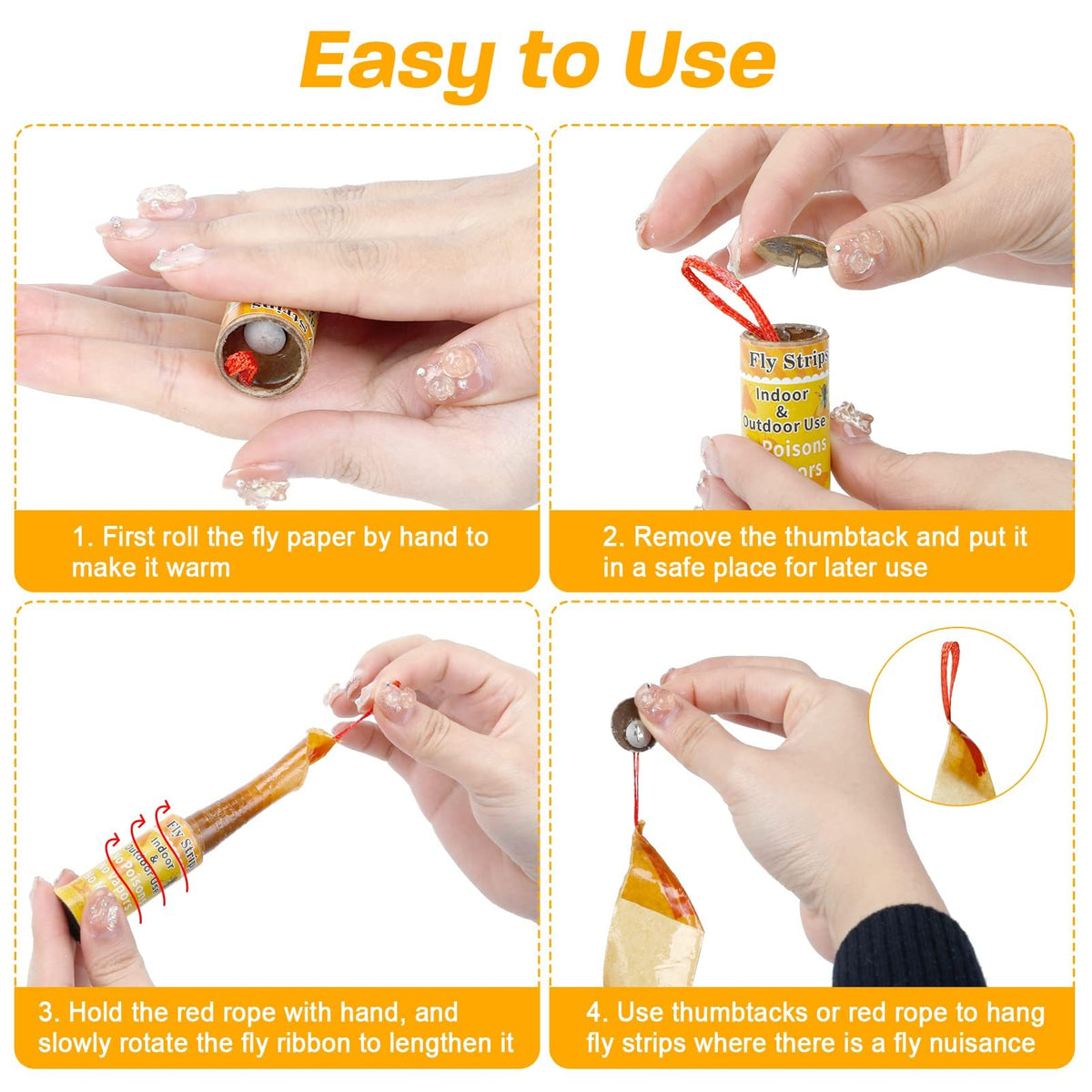 Glovv gnat traps inside sticky band for easy mounting.