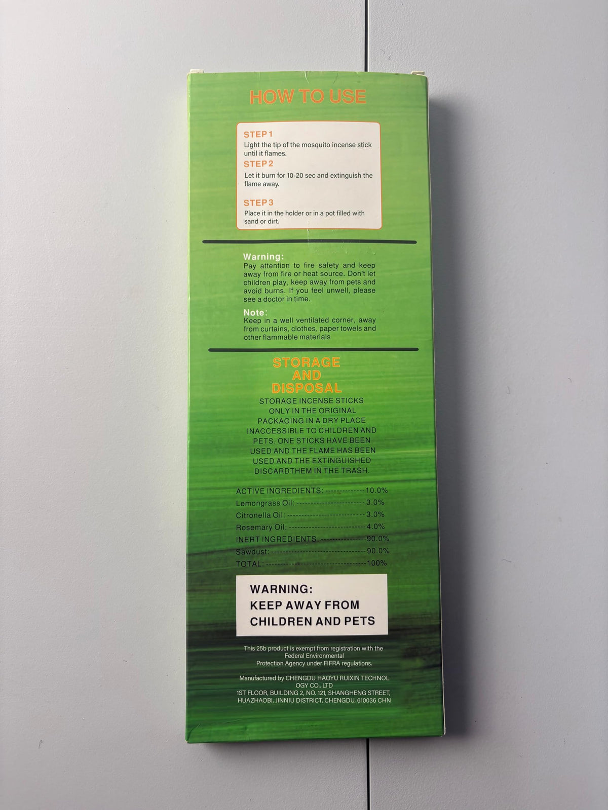 Glovv versatile indoor and outdoor use mosquito sticks