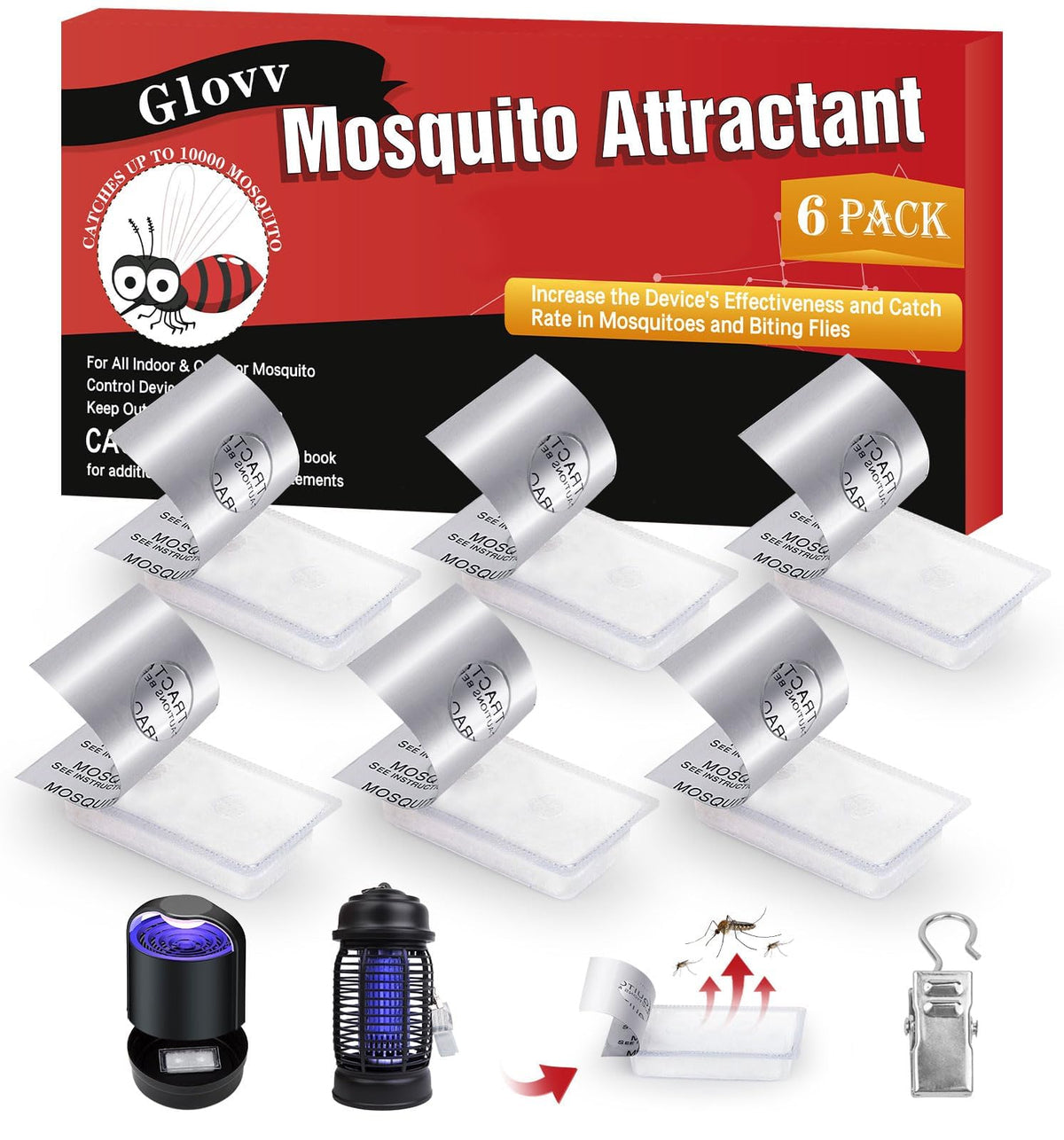 Glovv mosquito lure refill packaging shown for easy trap replacement.