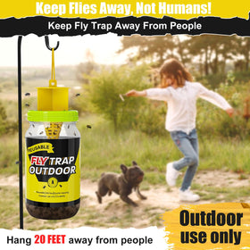 Glovv fly trap in patio setting reduces nuisance insects.