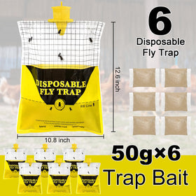 Glovv yellow attractant draws flies toward the bag for easy capture.