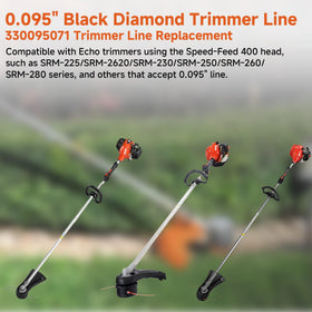 GlowGeek Echo-compatible trimmer line works with Speed-Feed 400 for quick reloads.