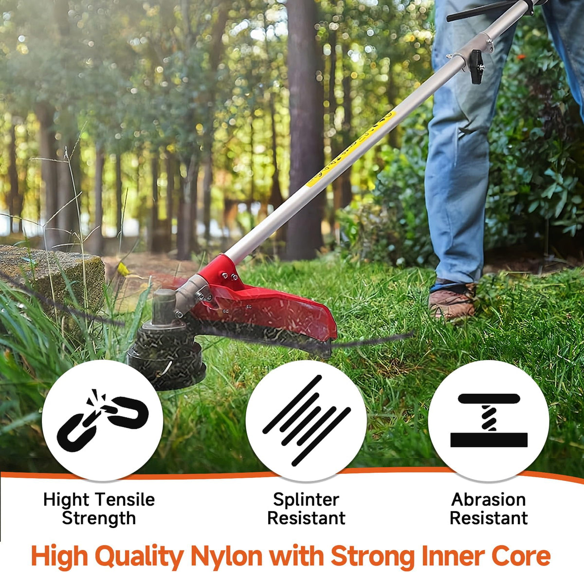 GlowGeek high-quality nylon core boosts durability for demanding yard work.