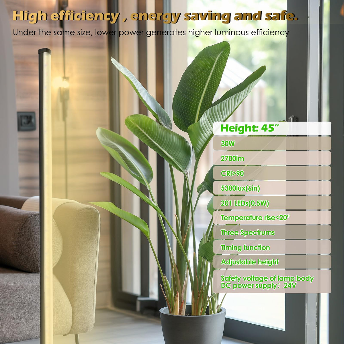 Glowrium 3-mode LED plant light offering flexible brightness for growth stages.