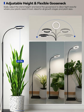 GLOWRIUM grow light timer mode supports 3, 9, or 12 hours.