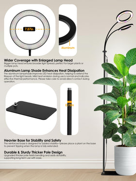 GLOWRIUM frosted diffuser softens light for comfortable viewing.