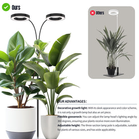 GLOWRIUM grow lights with a 360-degree rotating head for uniform coverage