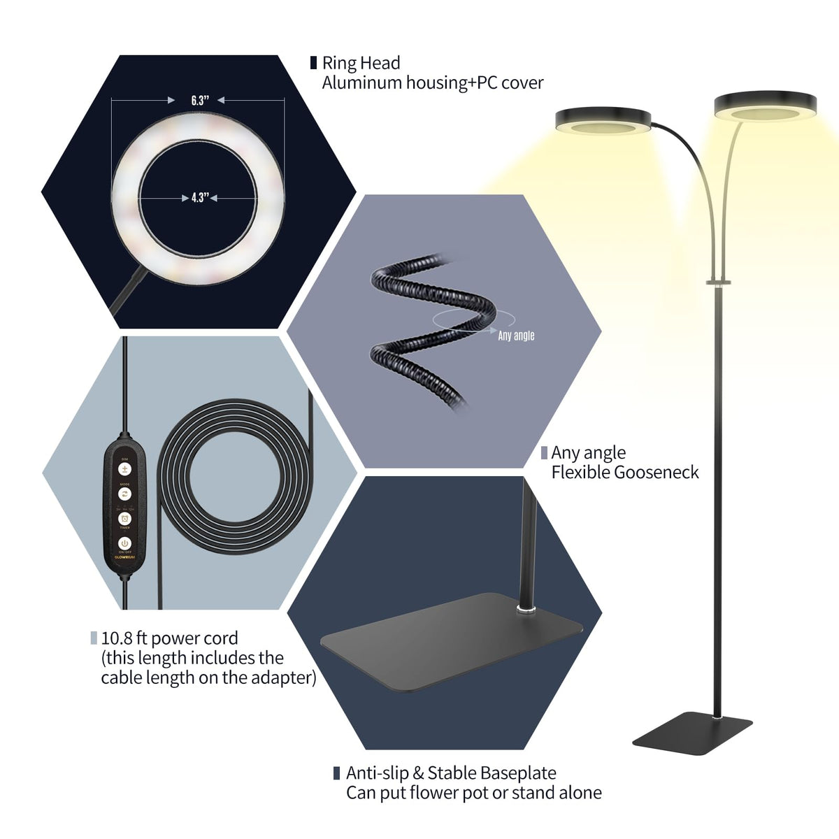 GLOWRIUM full-spectrum LED light suitable for all growth stages