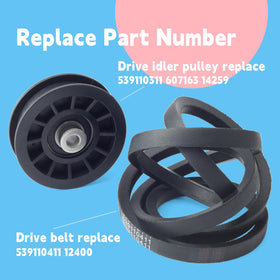GLOXTED mower drive performance improved with new pulley and belt kit
