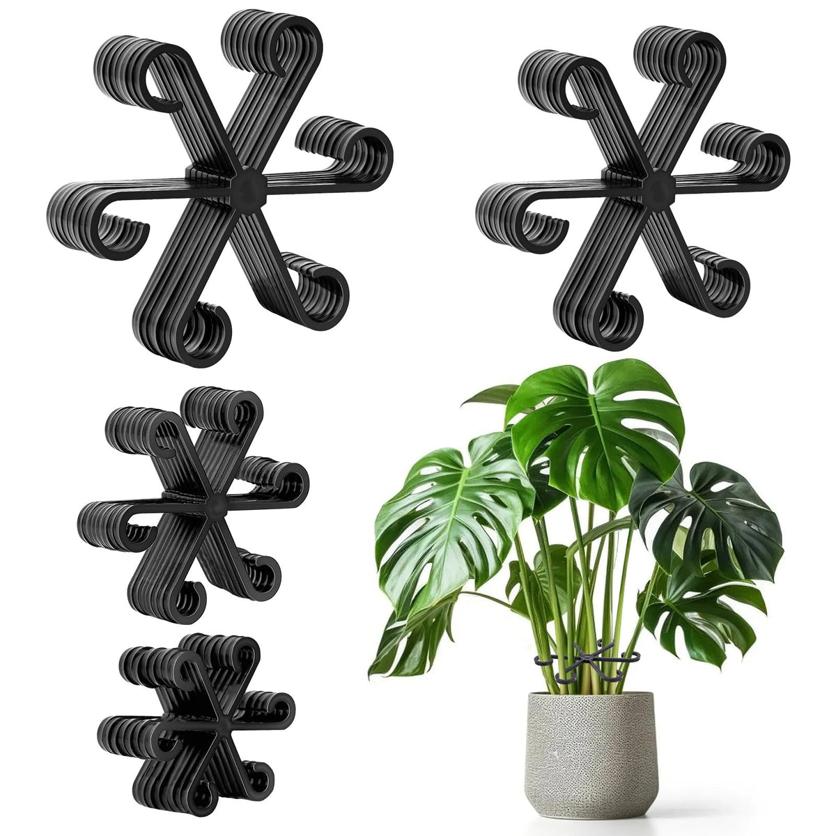 GLCSC 32pc Plant Stem Support kit contents for versatile gardening and stabilization.