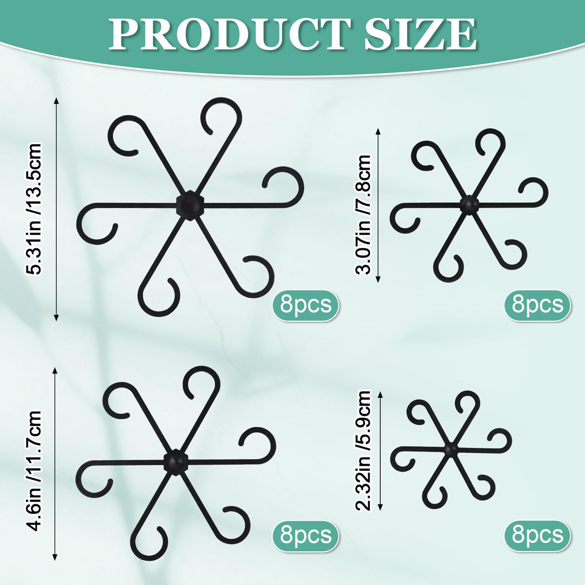 GLCSC plant stem supports in four sizes designed to accommodate growth stages.