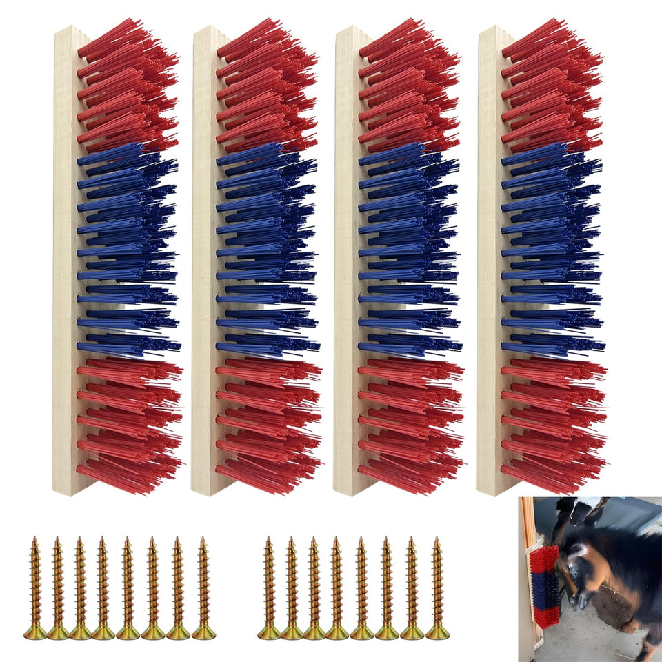 GLYEA goat scratching brush set for goats, encouraging scratching and play