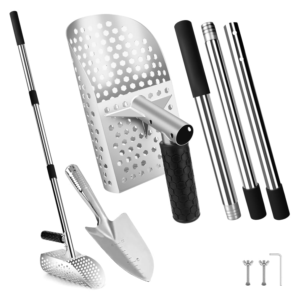 GMGSJ sand scoop metal detector kit ready for quick beach treasure hunting.