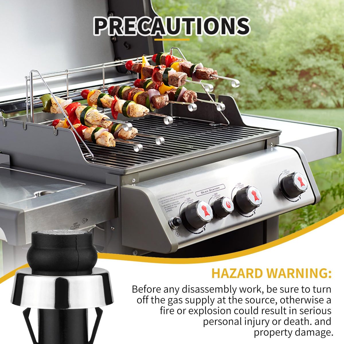 Gnellkoor ignition button close-up emphasizes durable exterior switch