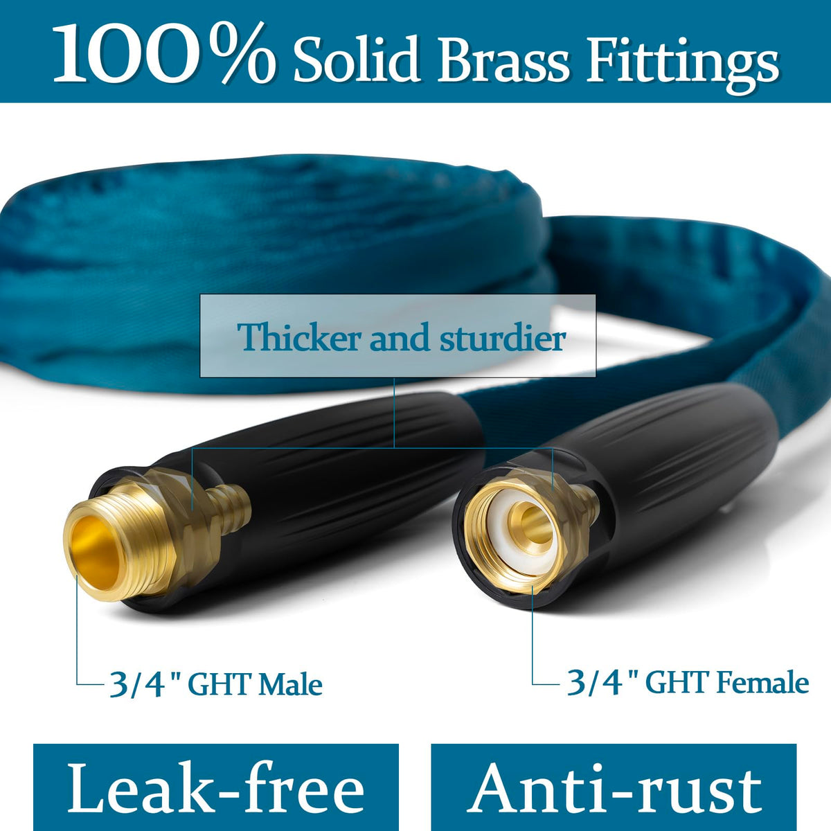 gnimuhz garden hose outer fabric resists abrasion and keeps shape