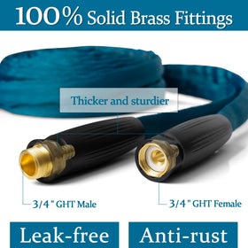 gnimuhz garden hose outer fabric resists abrasion and keeps shape