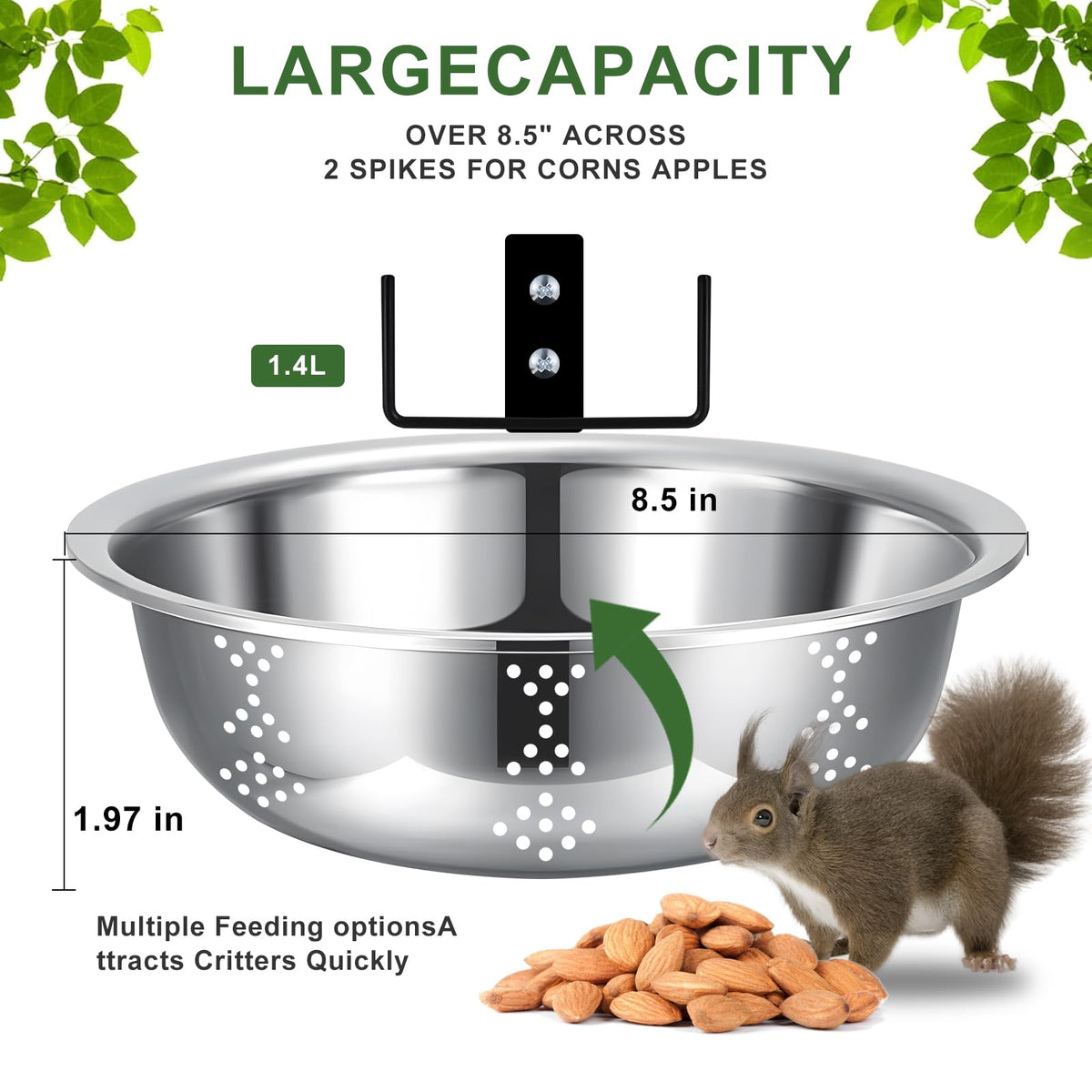 Gnodry Squirrel Feeder corn brackets attract visits to your yard