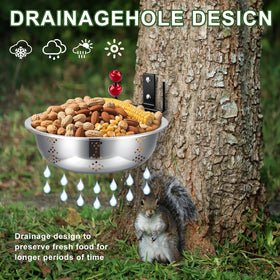 Gnodry Squirrel Feeder easy installation secures to trees or fences