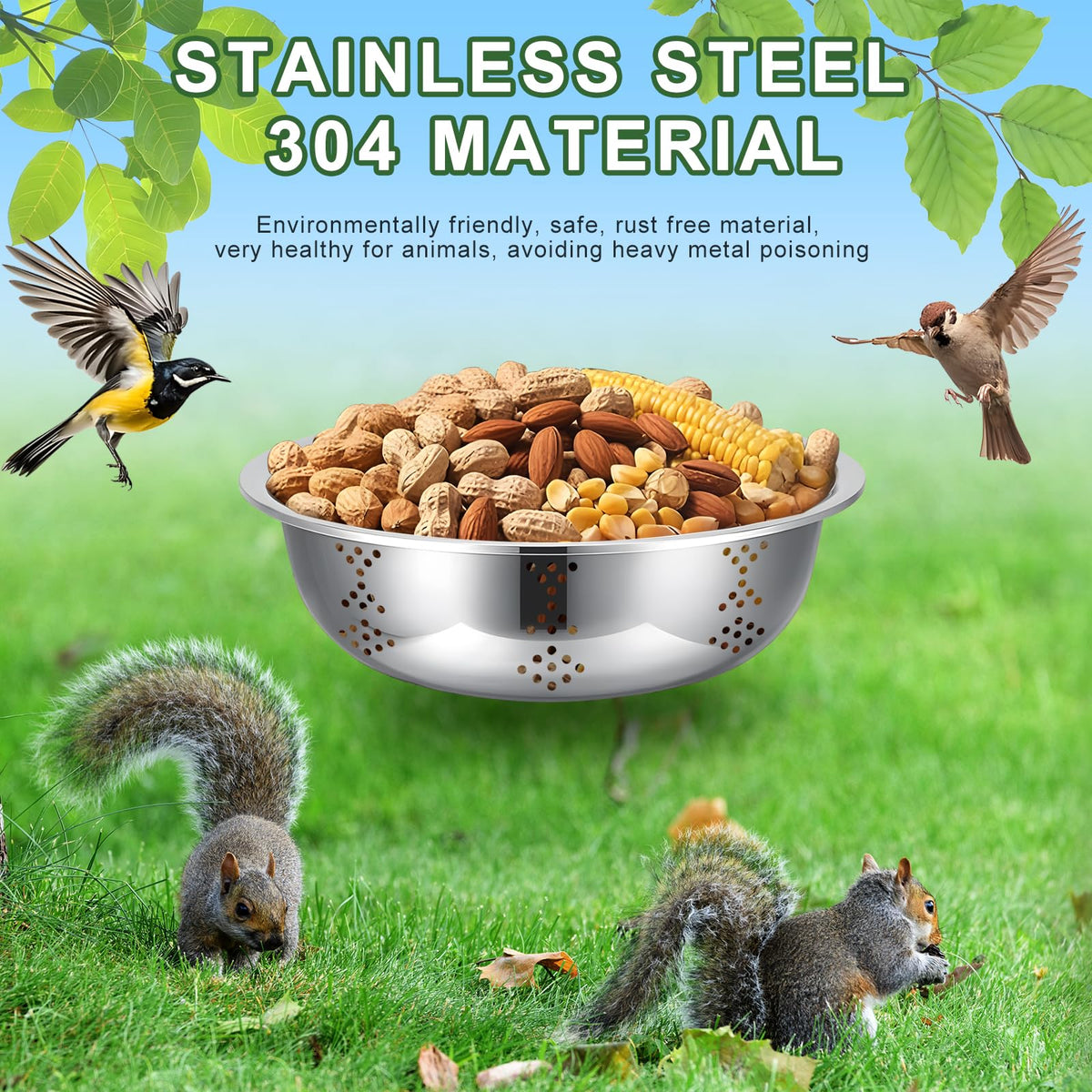 Gnodry Squirrel Feeder removable bowl for easy cleaning and refilling