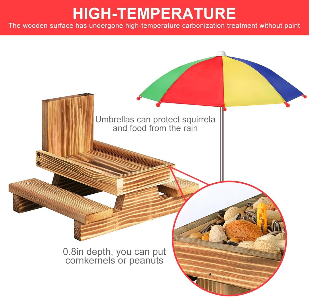 Gnodry Squirrel Feeder Sturdy Construction withstands outdoor wear