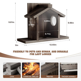 Gnodry Squirrel Feeder transparent front panel attracts squirrels to food.