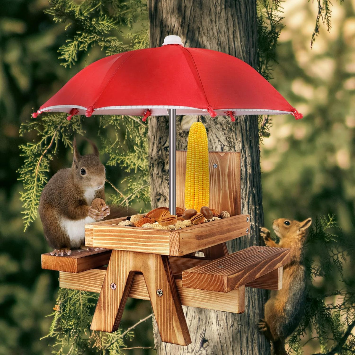 Gnodry Squirrel Feeder two-position design for flexible setups