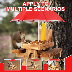 Gnodry Squirrel Feeder carbonized wood surface resists moisture