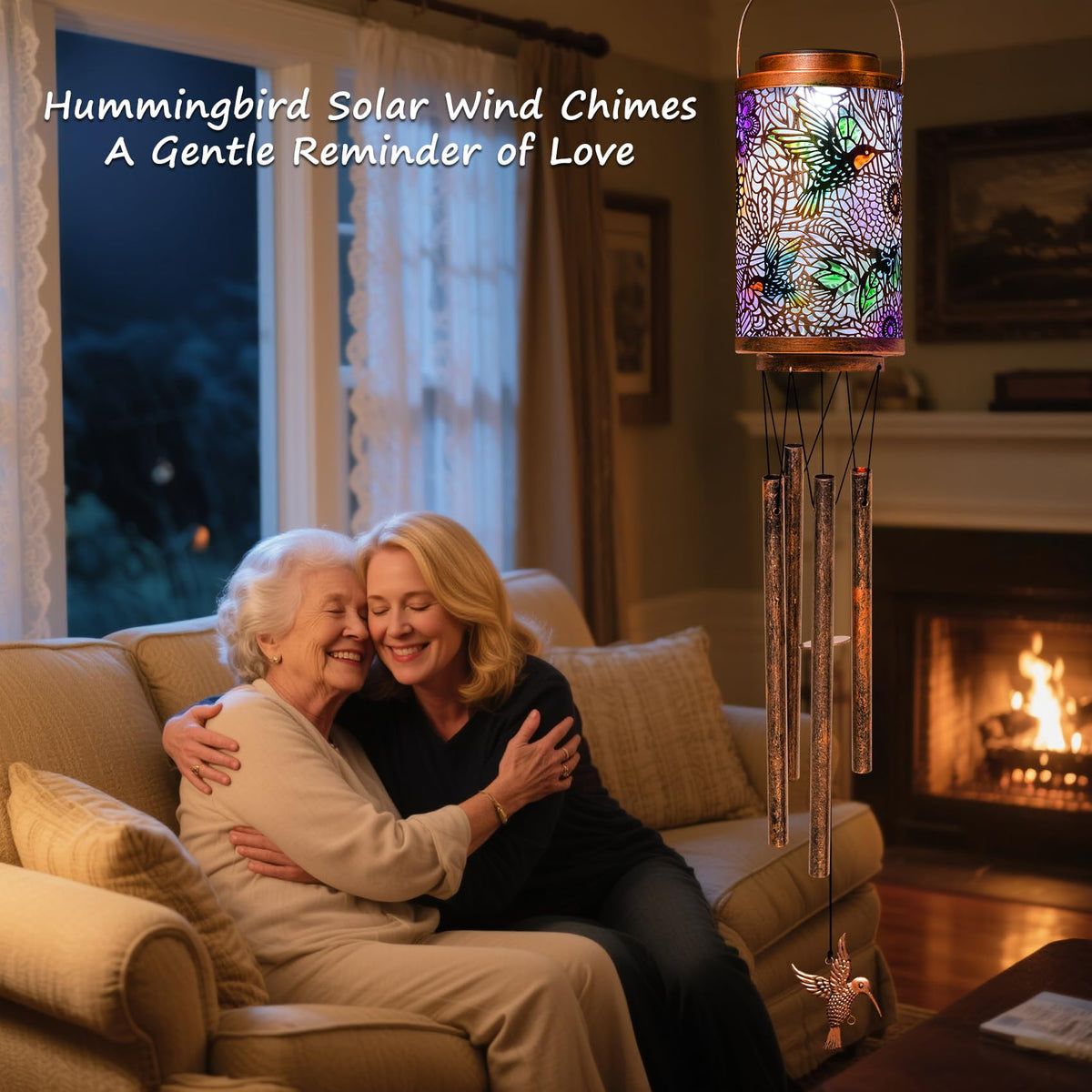 Go2garden backyard ambience with a hummingbird lantern invites quiet evenings outside.